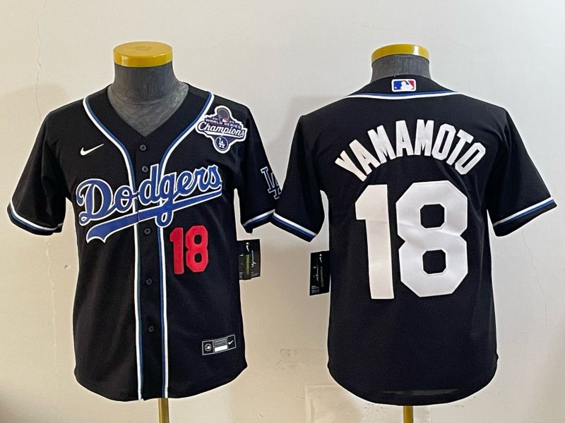 Women Nike 2026 Los Angeles Dodgers #18 Yamamoto Black Game MLB Jersey 093->women mlb jersey->Women Jersey